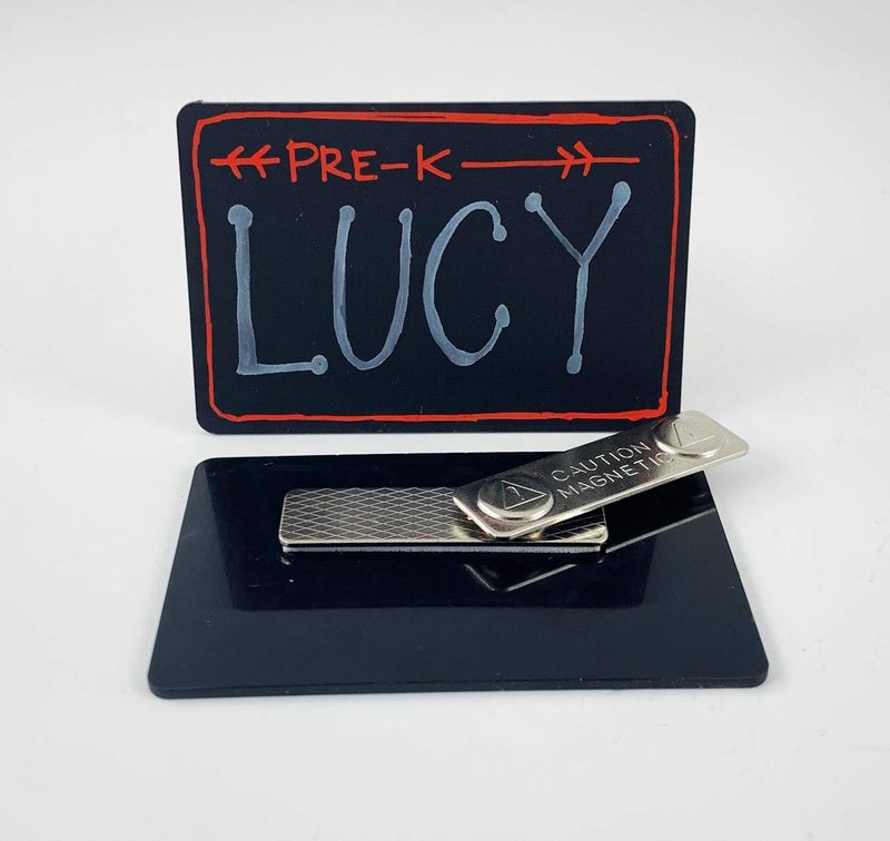 NapTags Chalkboard Name Badges with Fasteners Backer (3" x 2" Black Rectangle) - Image 4